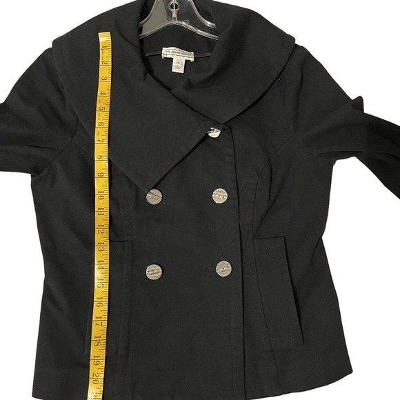St John Sport Jacket Size Small Black Pea Coat Double Breasted Designer… - Picture 7 of 11
